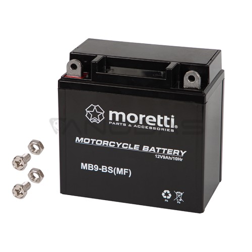 Motorcycle battery 12V 9Ah MB9-BS MORETTI  Motorcycle battery 12V 9Ah MB9-BS MORETTI