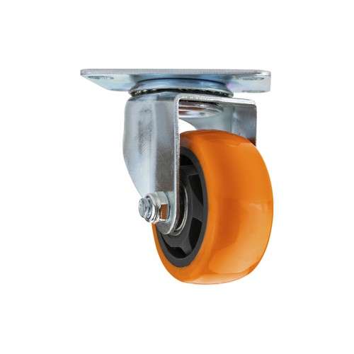 Poliuretano besisukantis ratas 3 colių oranžiniam vežimėliui Poliuretano besisukantis ratas 3 colių oranžiniam vežimėliui