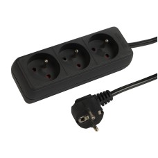PR-370P 3 lizdų maitinimo ilgintuvas su įžeminimu 5m juodas 3x1.5mm