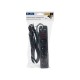 PR-470WSP/USB 4 lizdų maitinimo prailgintuvas + USB su įžeminimu + jungikliu 3 m JUODAS 3x1.5mm