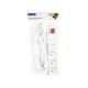 PR-570WSP extension cord 5-sockets with grounding + switch 10m white (3x1.5mm)