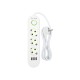 PS-320 3 lizdų 3xUSB tinklo ilgintuvas 2m baltas 2x1mm
