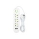 PS-330 3 lizdų 3xUSB tinklo ilgintuvas 3m baltas 2x1mm