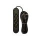 PS-350 3-Socket Power Extension Cord 3xUSB 5m Black 2x1mm