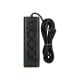 PS-350T 3-Socket Power Extension Cable 3xUSB+USB-PD 3m Black 3x1mm