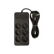 PS-630 6-Socket Power Extension Cord 3xUSB 1xUSB-C 3m Black 2x1mm PS-630 6-Socket Power Extension Cord 3xUSB 1xUSB-C 3m Black 2x1mm