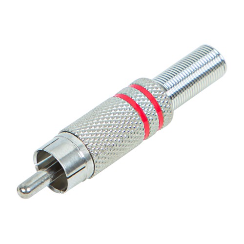 RCA metalinis kištukas, raudonas RCA metalinis kištukas, raudonas