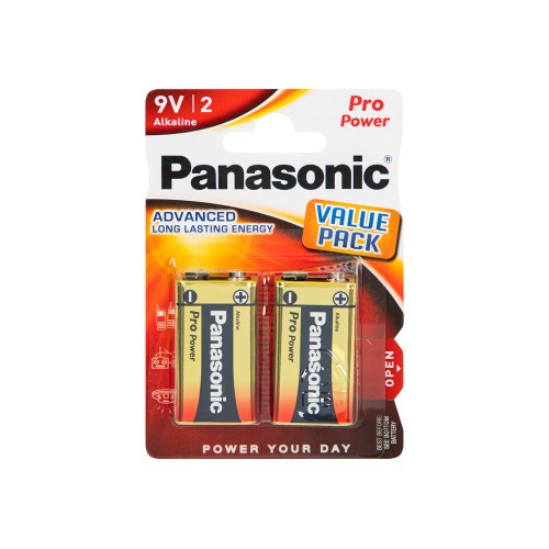 Šarminės baterijos 9V 6LR61 Panasonic Pro Power 2 vnt. Šarminės baterijos 9V 6LR61 Panasonic Pro Power 2 vnt.