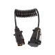 Spiral cable 7 pin 1.5m extension for trailer