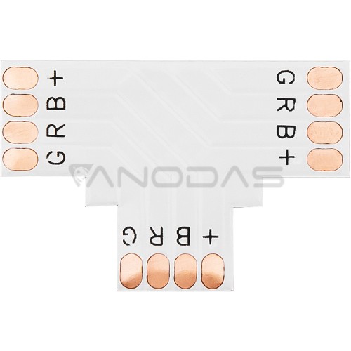 Connector for LED strips type "T" 10mm RGB  Connector for LED strips type "T" 10mm RGB