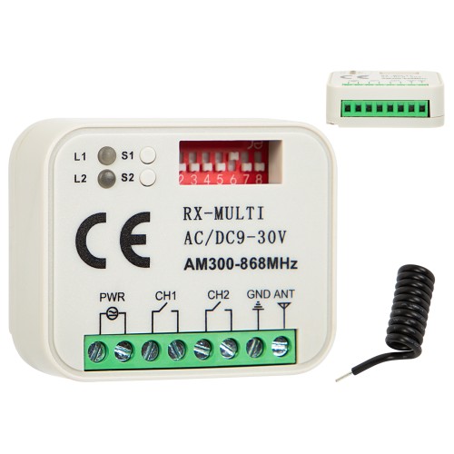 Universalus radijo imtuvas vartų pultams 300–868 MHz Universalus radijo imtuvas vartų pultams 300–868 MHz
