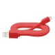 USB A - micro B connector 1.0m red flat