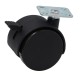 Swivel wheel fi 50mm plastic with a brake with a mounting plate, load capacity 30 kg TWPB-50
