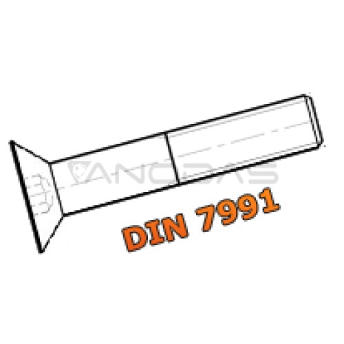 DIN 7991 screw M3x16 class 8.8 galvanized white (100 pcs.)  DIN 7991 screw M3x16 class 8.8 galvanized white (100 pcs.)