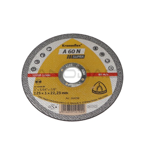 Disc 125x1x22.23 A60 N SUPRA for aluminum klingspor  Disc 125x1x22.23 A60 N SUPRA for aluminum klingspor