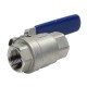 Flowmatik R 1/2 threaded ball valve PN63, 2-piece with lock, 316 stainless steel, PTFE