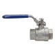 Flowmatik R 3/4 threaded ball valve PN63, 2-piece with lock, 316 stainless steel, PTFE