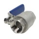 Flowmatik R 3/4 threaded ball valve PN63, 2-piece with lock, 316 stainless steel, PTFE