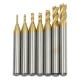 End milling cutter set, 4 flutes, 1.5-6.0mm, AlTiN, 7 elements