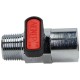 Ghilux mini ball valve R 3/8 GZ - R 3/8 GW, PN20, threaded, nickel-plated brass, PTFE/NBR