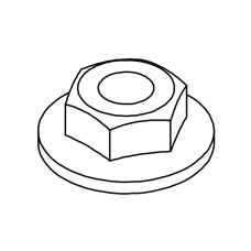 Grooved flange nut M8