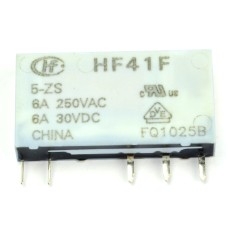HF41F-005-ZS relė 5V, DC, 1 perjungimo kontaktas