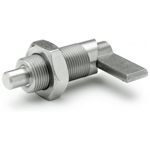 Indexing pin with lever GN 612-12-M20x1.5-B-NI stainless steel Indexing pin with lever GN 612-12-M20x1.5-B-NI stainless steel
