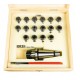 Set of collets ISO40-ER25, collet chuck 1pc, ER25, KPL16, 0.5-16mm, ER25C wrench 1pc, in a wooden box
