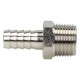 Threaded Christmas tree connector for hose fi 10 mm, R 3/8 GZ, nickel-plated brass, conical thread
