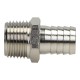 Threaded Christmas tree connector for hose fi 16 mm, R 1/2 GZ, nickel-plated brass, conical thread