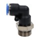Pneumatic angle plug-in connector for hose, fi 10 mm, G 1/2 GZ, plastic