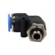 Pneumatic angle plug-in connector for hose, fi 10 mm, G 1/8 GZ, plastic