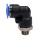 Pneumatic angle plug-in hose connector, Ø 12 mm, G 1/4 GZ, plastic