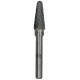 Conical metal rotary file with a ball head KEL 10x25 6mm shank