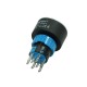 LAS1-AWY-22Z/W/12/P, ON-ON, bistable, 2 takeliai, 5A 250VAC, LED apšvietimas 12V AC/DC baltas, fi22, IP65, skirtas litavimui, Onpow