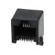 Jack, RJ45 8p8c, 9612-8813, through hole (THT), angled 90°, black, latching, RoHS