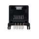 Jack, RJ45 8p8c, 9612-8813, through hole (THT), angled 90°, black, latching, RoHS