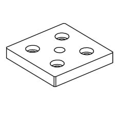 Mounting flange for profile 60x60 M10