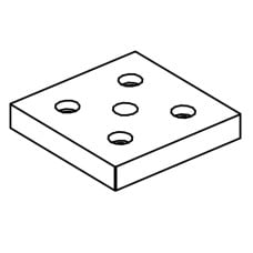 Mounting flange for profile 80x80 M16