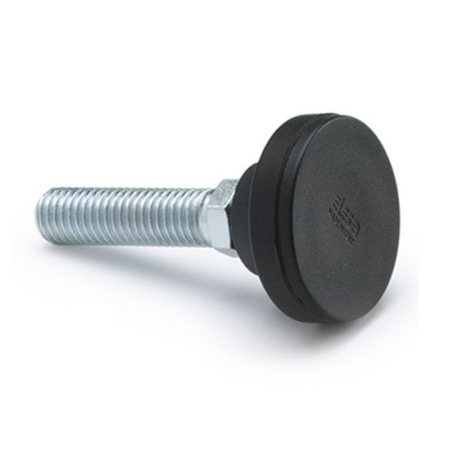 Swivel foot LS.A-25-14-AS-M8x43 - technopolymer base, threaded pin, steel, galvanized Swivel foot LS.A-25-14-AS-M8x43 - technopolymer base, threaded pin, steel, galvanized