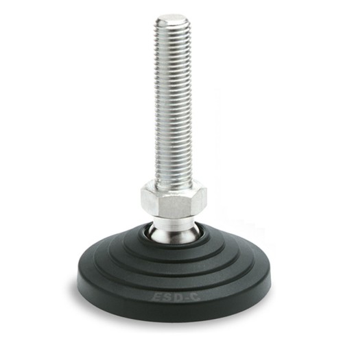 Swivel foot LV.A-80-24-M16x98-ESD-C - ESD base, steel pin, galvanized, threaded Swivel foot LV.A-80-24-M16x98-ESD-C - ESD base, steel pin, galvanized, threaded