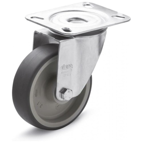Swivel wheel fi 150mm rubber with mounting plate, load capacity 180 kg RE.G1-150-SBL-N Swivel wheel fi 150mm rubber with mounting plate, load capacity 180 kg RE.G1-150-SBL-N