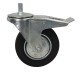 Swivel wheel fi 160mm rubber with a brake with a threaded stem, load capacity 150 kg N184160DB