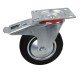 Swivel wheel fi 160mm rubber with brake with mounting plate, load capacity 145 kg 4003 - 160x40