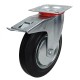 Swivel wheel fi 200mm, rubber, with brake, with mounting plate, load capacity 185 kg 4003 - 200x50
