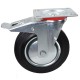 Swivel wheel fi 200mm, rubber, with brake, with mounting plate, load capacity 185 kg 4003 - 200x50