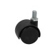 Swivel wheel fi 30mm, plastic furniture with threaded pin, load capacity 15 kg TWT-30