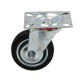 Pasukamas ratas fi 75mm guma su montavimo plokšte, keliamoji galia 50 kg 4001 - 75x25