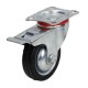 Swivel wheel fi 75mm rubber with brake with mounting plate, load capacity 50 kg 4003 - 75x25