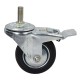 Swivel wheel fi 85mm rubber with a brake with a threaded stem, load capacity 60 kg N184085DB
